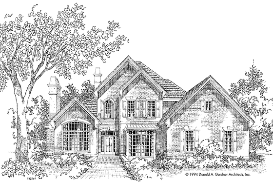 Exterior - Front Elevation 3 for Traditional House Plan #929-456 - 4 bed, 3 bath