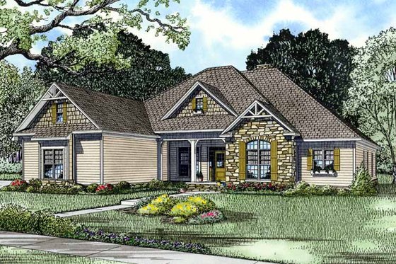 Exterior - Front Elevation 3 for Country House Plan #17-2717 - 4 bed, 3 bath