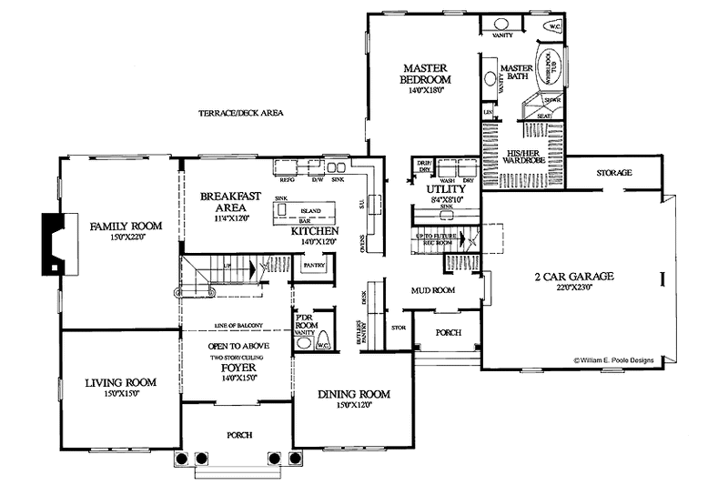 Home Plan - Floor Plan - Main Floor for Colonial House Plan #137-304 - 5 bed, 3.5 bath