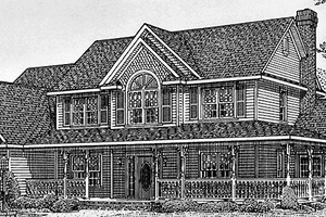 Victorian Exterior - Front Elevation Plan #11-277