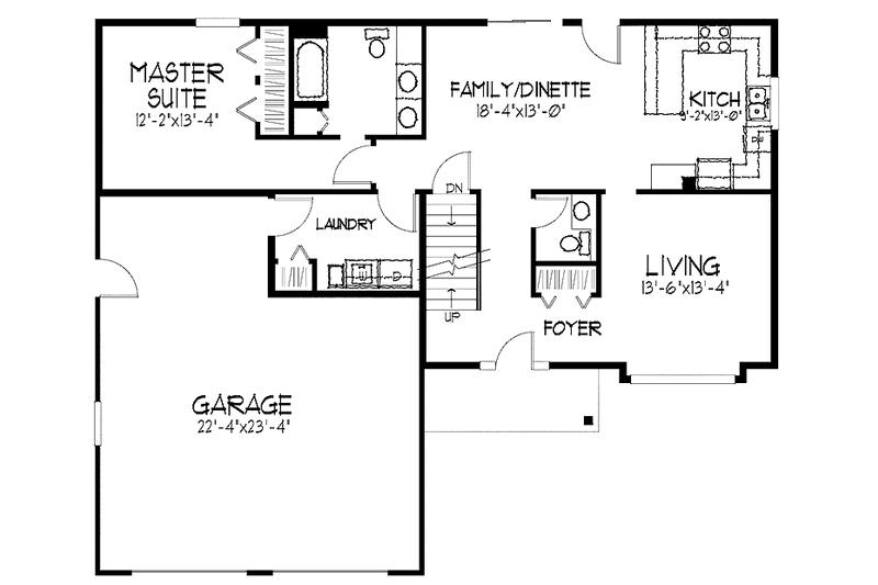 Dream House Plan - Floor Plan - Main Floor for Colonial House Plan #51-809 - 4 bed, 2.5 bath
