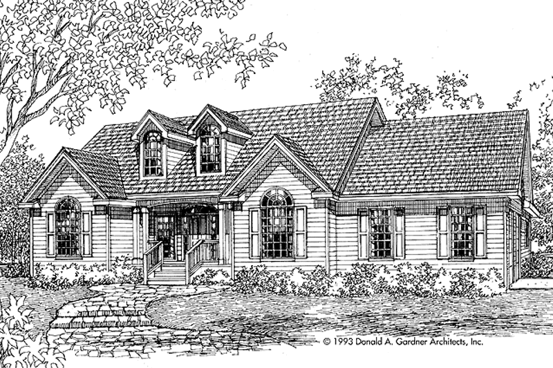 Architectural House Design - Exterior - Front Elevation 3 for Country House Plan #929-168 - 3 bed, 2 bath