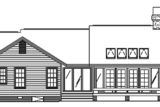 Exterior - Rear Elevation for Country House Plan #929-63 - 3 bed, 2 bath
