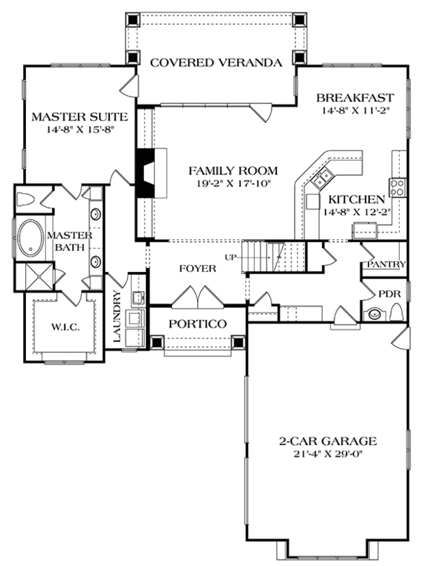 Home Plan - Craftsman Floor Plan - Main Floor Plan #453-625