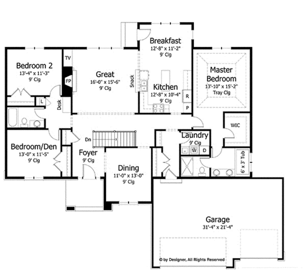 Architectural House Design - European Floor Plan - Main Floor Plan #51-995