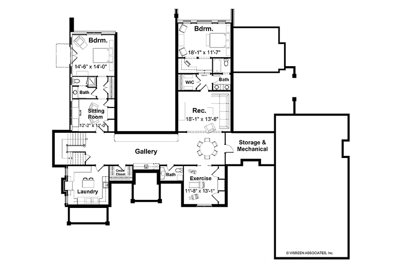 Home Plan - Floor Plan - Lower Floor for European House Plan #928-29 - 3 bed, 3 bath