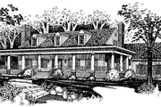 Classical Style House Plan - 4 Beds 3 Baths 4418 Sq/Ft Plan #72-972 Exterior 