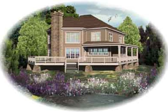 Exterior - Rear Elevation for Farmhouse House Plan #81-982 - 3 bed, 2.5 bath
