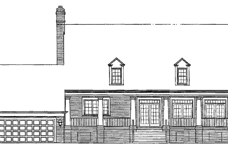 Home Plan - Exterior - Rear Elevation for Classical House Plan #72-692 - 3 bed, 2 bath
