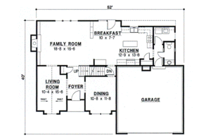 Floor Plan - Main Floor for Traditional House Plan #67-530 - 4 bed, 3.5 bath