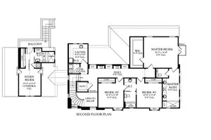 Floor Plan - Upper Floor for Mediterranean House Plan #1058-174 - 4 bed, 3.5 bath