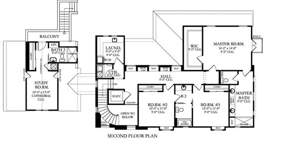 House Design - Mediterranean Floor Plan - Upper Floor Plan #1058-174