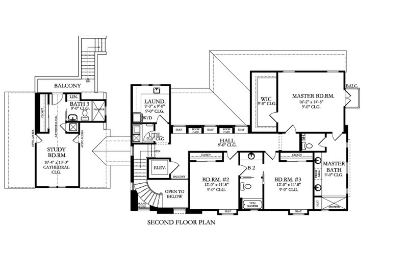 House Design - Floor Plan - Upper Floor for Mediterranean House Plan #1058-174 - 4 bed, 3.5 bath