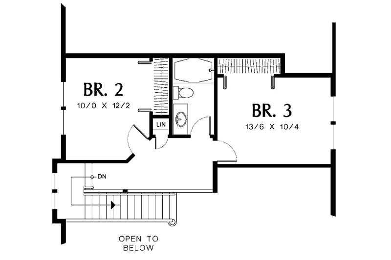 Home Plan - Floor Plan - Upper Floor for Craftsman House Plan #48-835 - 3 bed, 2.5 bath