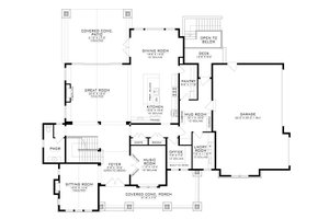 Floor Plan - Main Floor for Craftsman House Plan #1086-12 - 3 bed, 2.5 bath