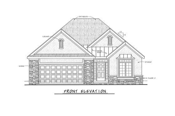 Exterior - Front Elevation 3 for European House Plan #20-1614 - 2 bed, 2 bath