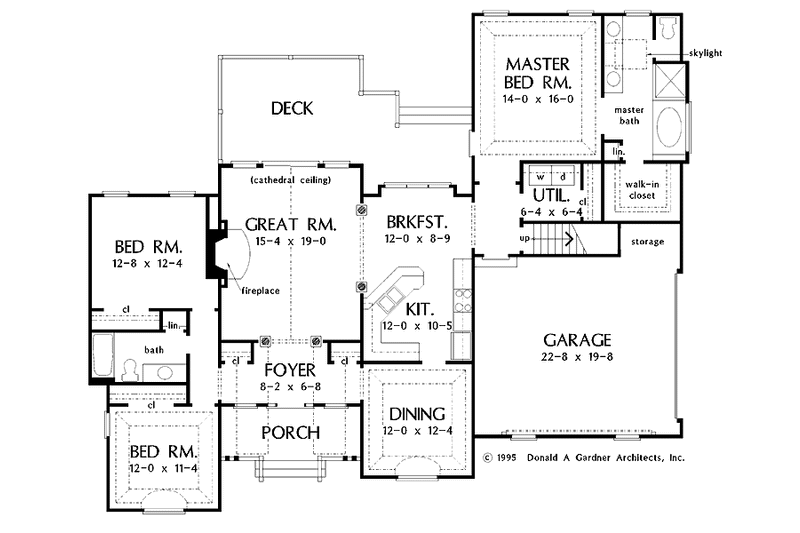 Architectural House Design - Floor Plan - Main Floor for Country House Plan #929-377 - 3 bed, 2 bath