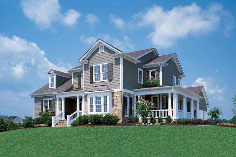 Architectural House Design - Exterior - Front Elevation 5 for Country House Plan #429-258 - 4 bed, 3.5 bath