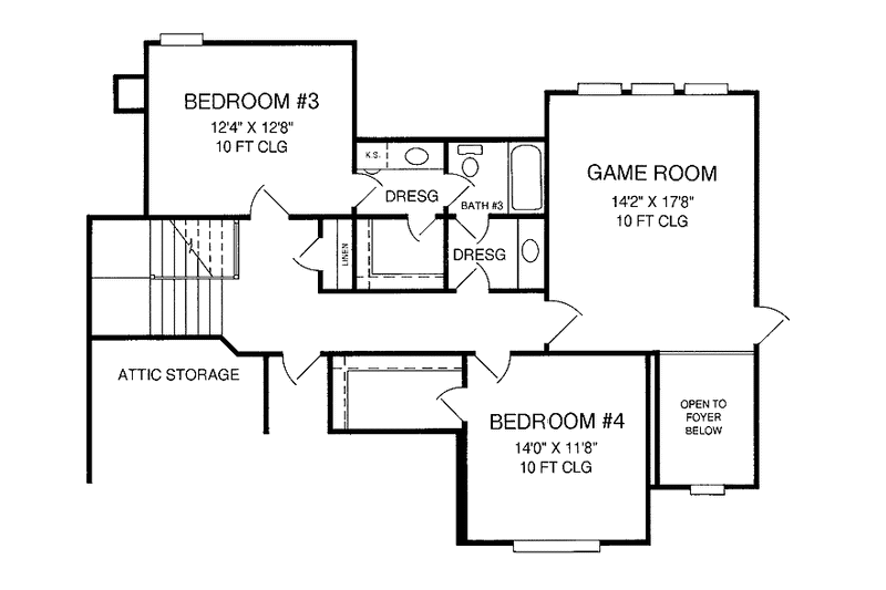 Dream House Plan - Floor Plan - Upper Floor for Country House Plan #952-179 - 4 bed, 3 bath