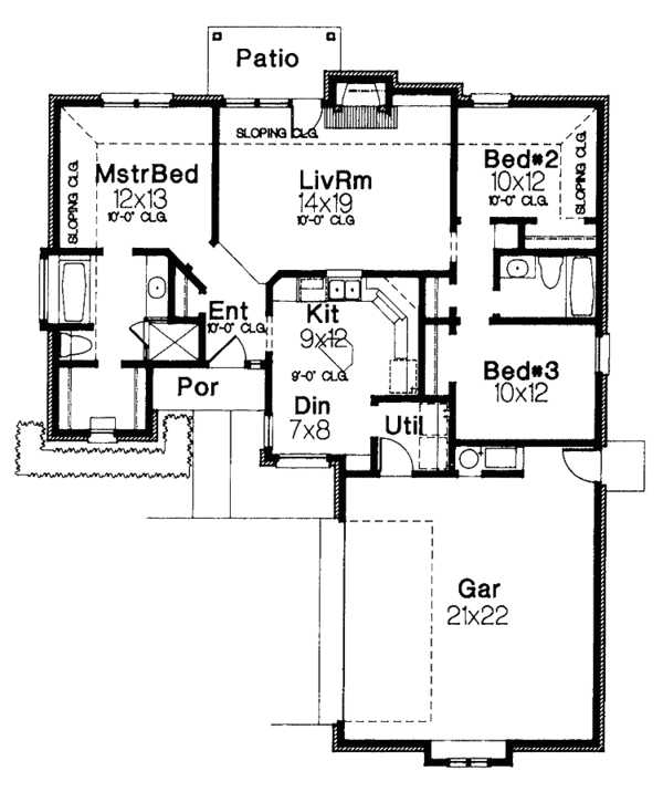 Dream House Plan - Ranch Floor Plan - Main Floor Plan #310-1216