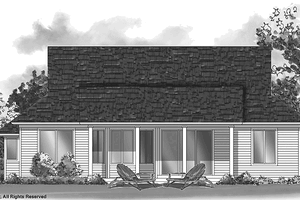 Exterior - Rear Elevation for Country House Plan #930-233 - 3 bed, 2 bath
