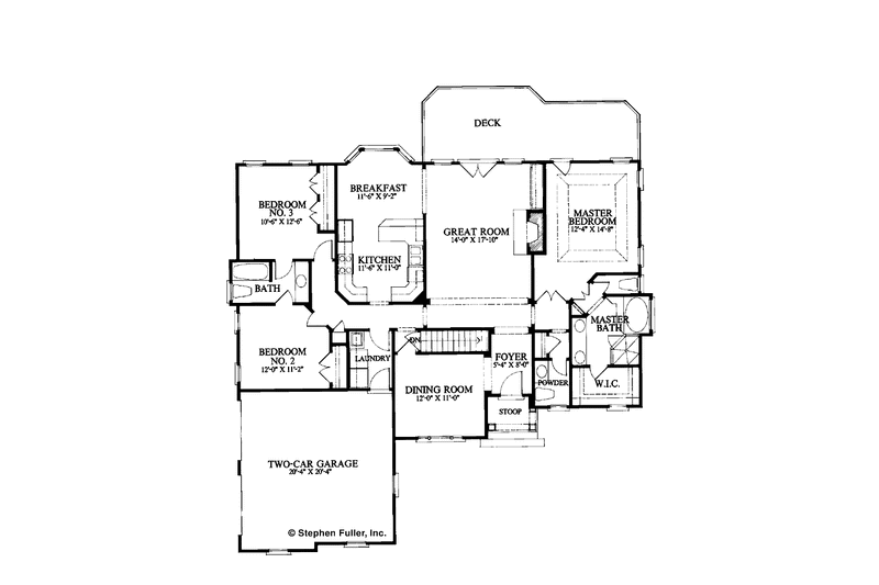 Architectural House Design - Floor Plan - Main Floor for Country House Plan #429-77 - 3 bed, 2.5 bath