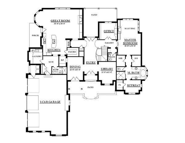 Architectural House Design - Country Floor Plan - Main Floor Plan #937-8