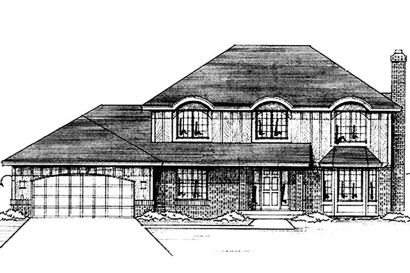 Home Plan - Exterior - Front Elevation 3 for European House Plan #51-722 - 4 bed, 2.5 bath