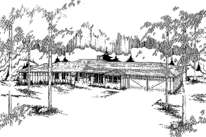 Ranch Exterior - Front Elevation Plan #60-969