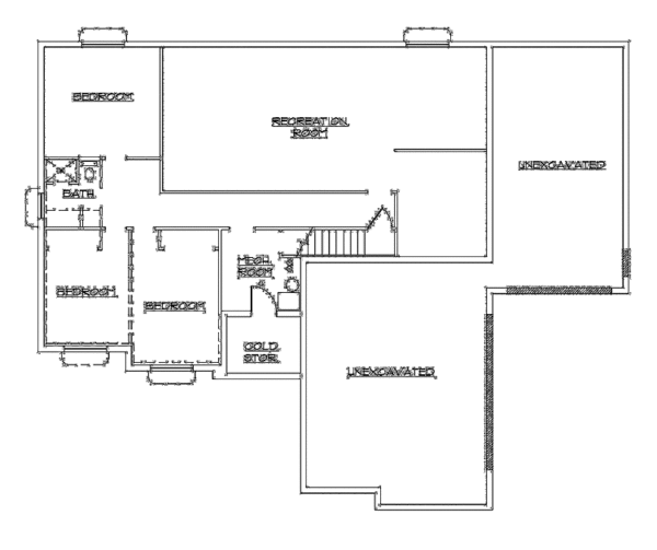 Architectural House Design - Traditional Floor Plan - Lower Floor Plan #945-85