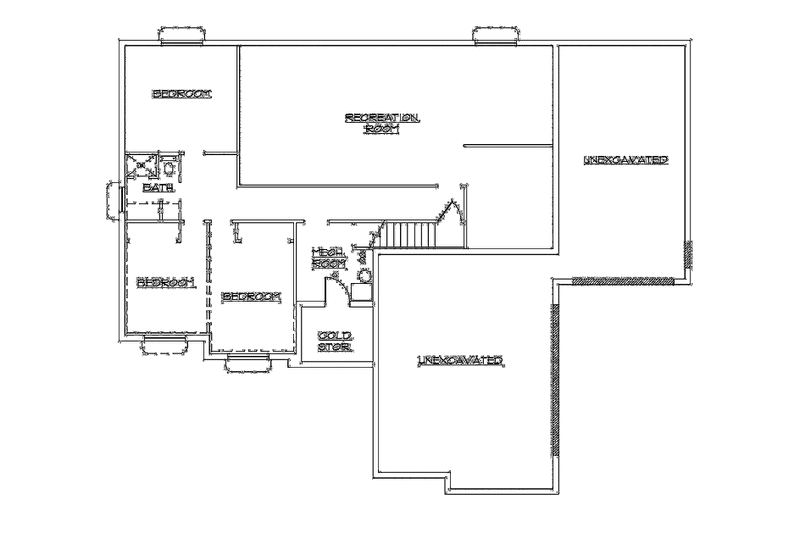 Architectural House Design - Floor Plan - Lower Floor for Traditional House Plan #945-85 - 3 bed, 2.5 bath
