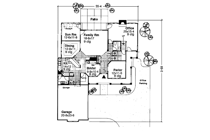 Home Plan - Floor Plan - Main Floor for Prairie House Plan #320-1085 - 4 bed, 2.5 bath