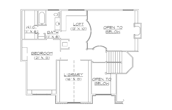 Dream House Plan - Traditional Floor Plan - Upper Floor Plan #945-50