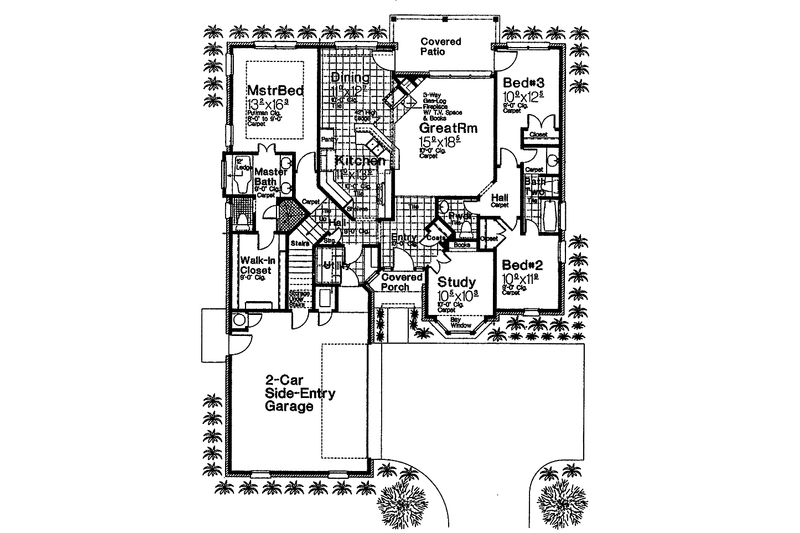 Home Plan - Floor Plan - Main Floor for Country House Plan #310-1230 - 3 bed, 2.5 bath
