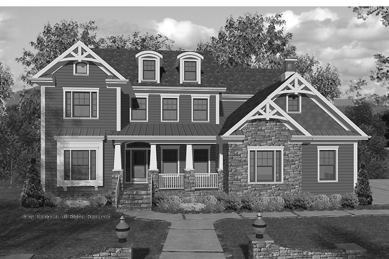 Architectural House Design - Exterior - Front Elevation 3 for Traditional House Plan #56-680 - 4 bed, 4 bath