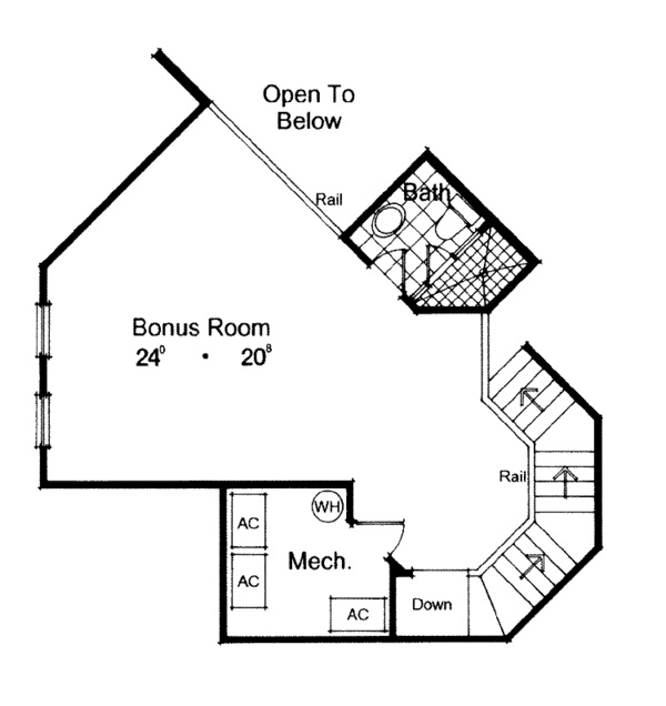 Architectural House Design - Mediterranean Floor Plan - Upper Floor Plan #417-538