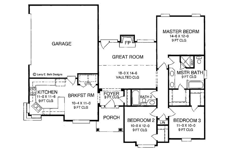 Dream House Plan - Floor Plan - Main Floor for European House Plan #952-277 - 3 bed, 2 bath