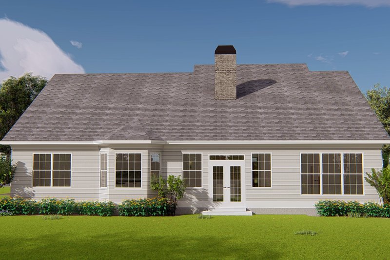 House Blueprint - Exterior - Rear Elevation for Traditional House Plan #54-397 - 3 bed, 2 bath