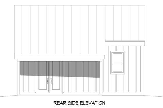 Exterior - Rear Elevation for Modern House Plan #932-425, 1 bath