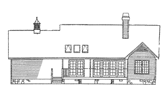 Exterior - Rear Elevation for Country House Plan #929-76 - 3 bed, 2 bath