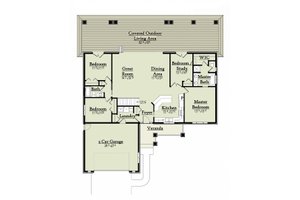 Floor Plan - Main Floor for Ranch House Plan #18-9543 - 4 bed, 2 bath