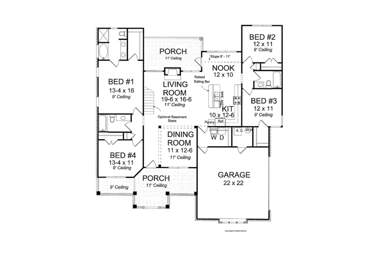 Dream House Plan - Floor Plan - Main Floor for Traditional House Plan #513-2113 - 4 bed, 3 bath
