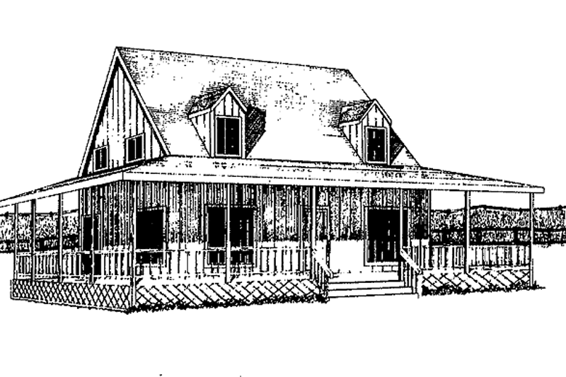 Home Plan - Country Exterior - Front Elevation Plan #60-890