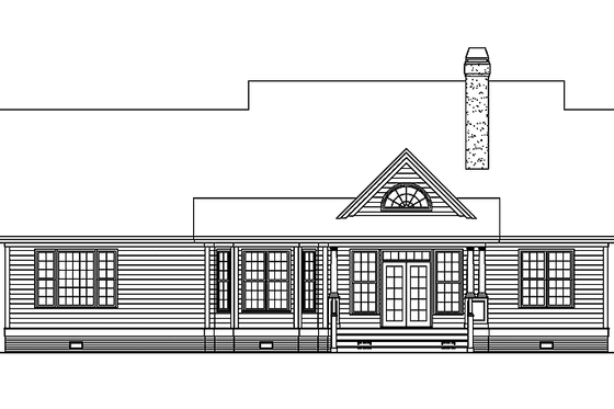 Exterior - Rear Elevation for Country House Plan #929-673 - 3 bed, 2.5 bath