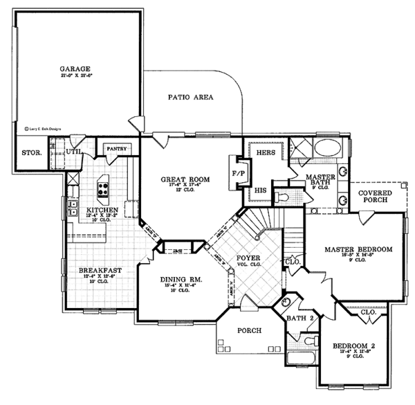 Architectural House Design - Country Floor Plan - Main Floor Plan #952-82
