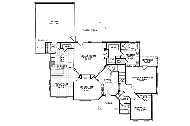 Dream House Plan - Floor Plan - Main Floor for Country House Plan #952-82 - 4 bed, 3 bath