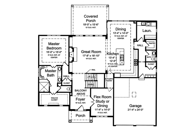 Home Plan - Floor Plan - Main Floor for Traditional House Plan #46-861 - 4 bed, 3.5 bath
