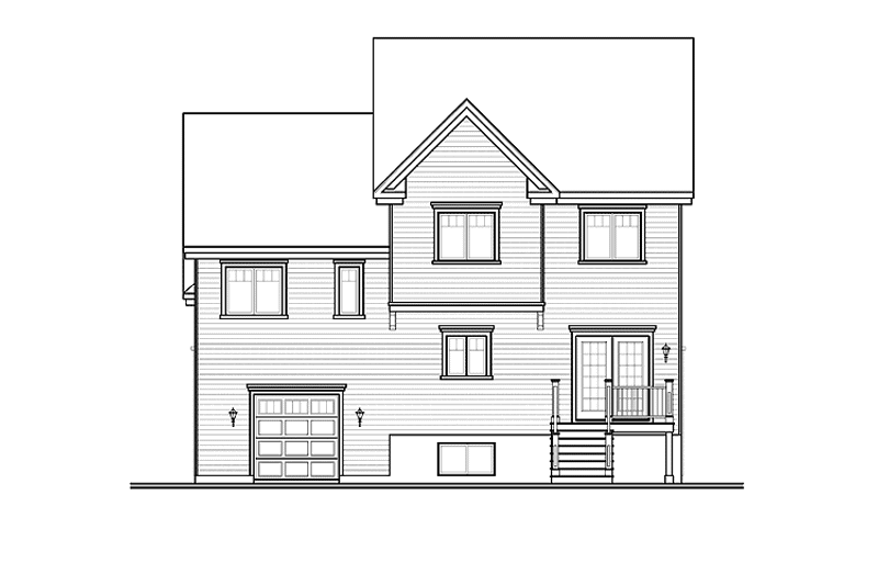 Home Plan - Exterior - Rear Elevation for Traditional House Plan #23-2445 - 4 bed, 2.5 bath