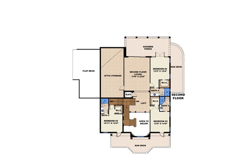 Home Plan - Floor Plan - Other Floor for Beach House Plan #27-480 - 4 bed, 4.5 bath