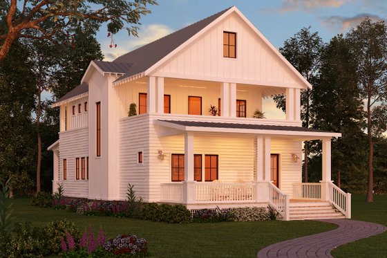 Exterior - Rear Elevation for Craftsman House Plan #888-10 - 3 bed, 3 bath